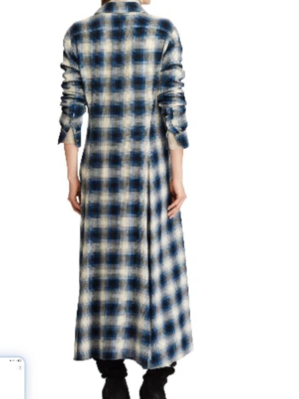 Polo Ralph  Stephanie Lauren Plaid Twill Shirt Dress Blue Plaid Size 8 - Picture 5 of 12